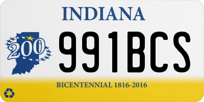 IN license plate 991BCS