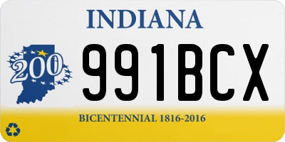 IN license plate 991BCX