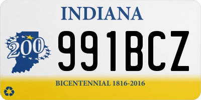 IN license plate 991BCZ