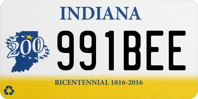 IN license plate 991BEE