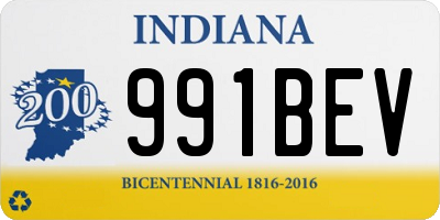 IN license plate 991BEV