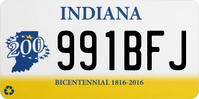 IN license plate 991BFJ