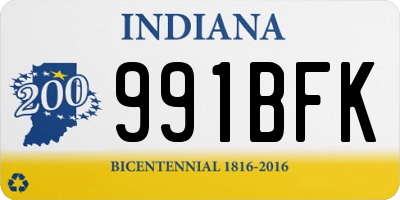 IN license plate 991BFK