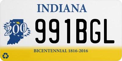 IN license plate 991BGL