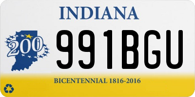 IN license plate 991BGU