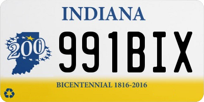 IN license plate 991BIX