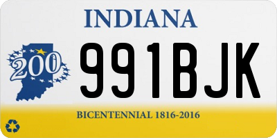 IN license plate 991BJK