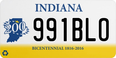 IN license plate 991BLO