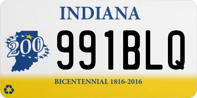 IN license plate 991BLQ