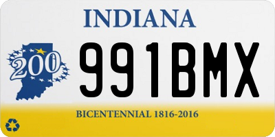 IN license plate 991BMX