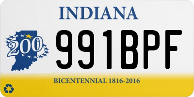 IN license plate 991BPF