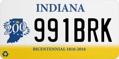 IN license plate 991BRK