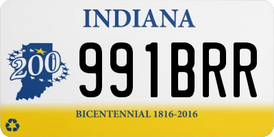 IN license plate 991BRR