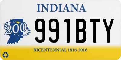 IN license plate 991BTY