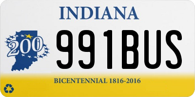 IN license plate 991BUS