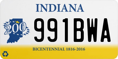 IN license plate 991BWA