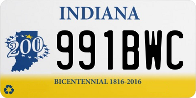 IN license plate 991BWC