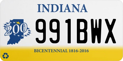 IN license plate 991BWX