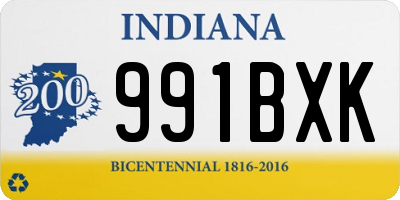 IN license plate 991BXK