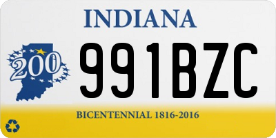 IN license plate 991BZC