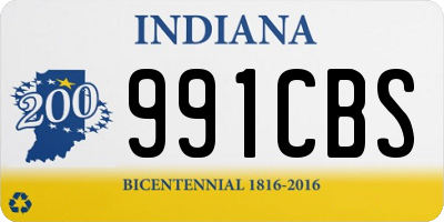 IN license plate 991CBS