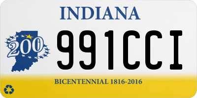 IN license plate 991CCI