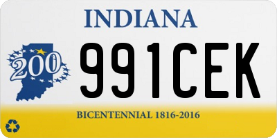 IN license plate 991CEK