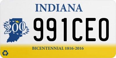 IN license plate 991CEO