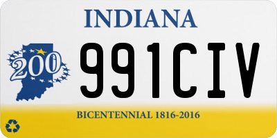 IN license plate 991CIV