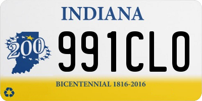 IN license plate 991CLO