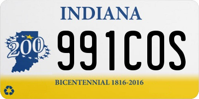 IN license plate 991COS