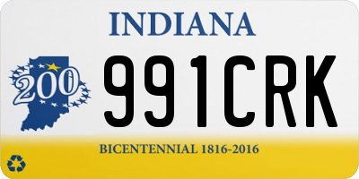 IN license plate 991CRK