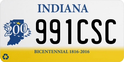 IN license plate 991CSC