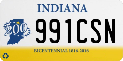 IN license plate 991CSN