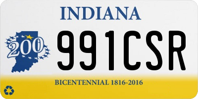 IN license plate 991CSR