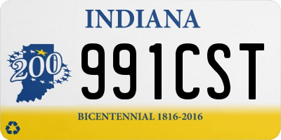 IN license plate 991CST