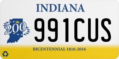 IN license plate 991CUS