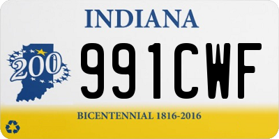 IN license plate 991CWF