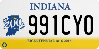 IN license plate 991CYO