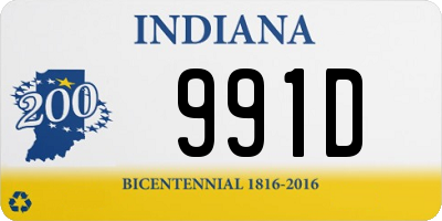 IN license plate 991D