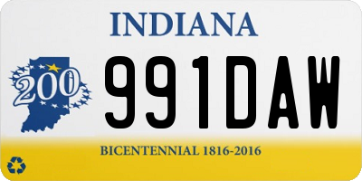 IN license plate 991DAW