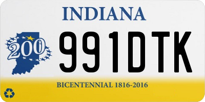 IN license plate 991DTK