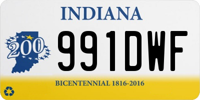 IN license plate 991DWF