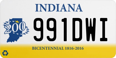 IN license plate 991DWI