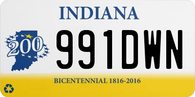 IN license plate 991DWN