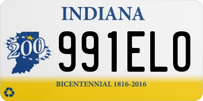 IN license plate 991ELO