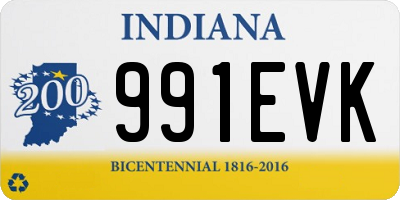 IN license plate 991EVK