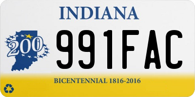 IN license plate 991FAC