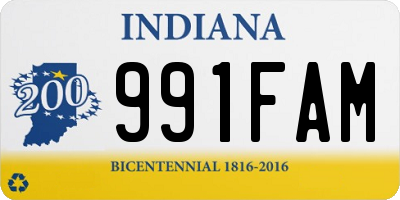 IN license plate 991FAM