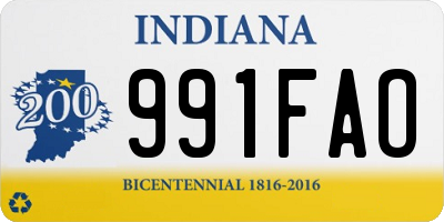 IN license plate 991FAO